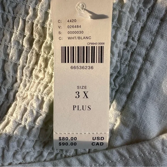 Pilcro by Anthropologie White Cotton Linen Corset Tank Top NWT Size 3X Plus - Picture 7 of 14